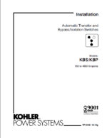 Kohler KBS, KBP Automatic Transfer and Bypass, Isolation Switches Installation Manual (tp6448)