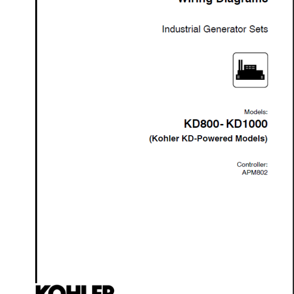 Kohler KD800-KD1000 Industrial Generator Sets Wiring Diagrams (TP7106)