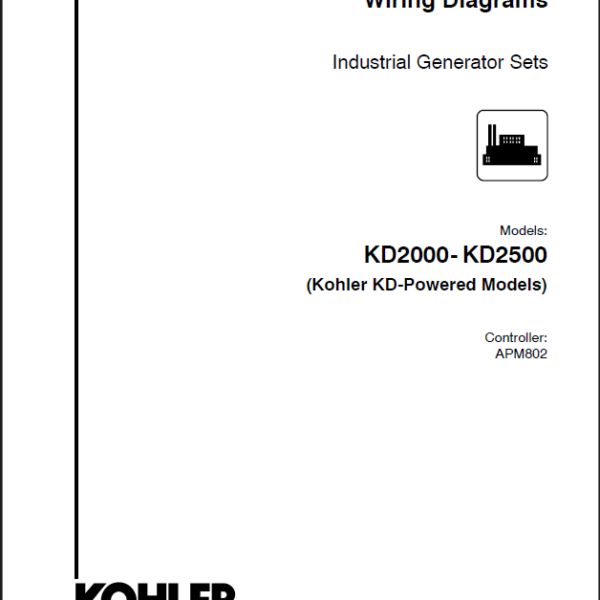 Kohler KD2000-KD2500 Industrial Generator Sets Wiring Diagrams (TP7107)