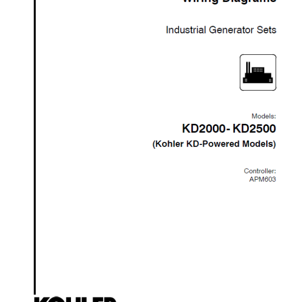 Kohler KD2000-KD2500 Industrial Generator Sets Wiring Diagrams (tp7147)