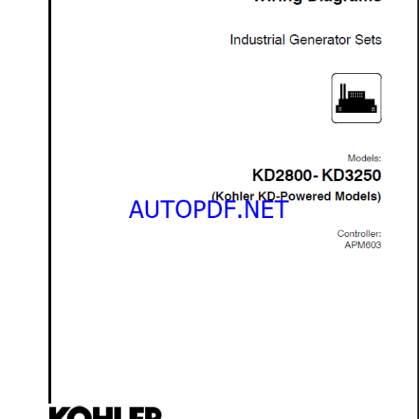 Kohler KD2800-KD3250 Industrial Generator Sets Wiring Diagrams (tp7148)