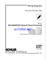 Kohler 350-2000ROZD Industrial Generator Sets Wiring Diagrams (tp5722)