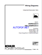 Kohler 450REOZD-4, 500-2000ROZD-4 Industrial Generator Sets Wiring Diagrams (tp6004)