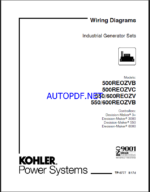 Kohler 500REOZVB, 500REOZVC, 550REOZV, 600REOZV, 550REOZVB, 600REOZVB Industrial Generator Sets Wiring Diagrams (tp6777)