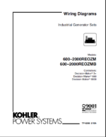 Kohler 600-2000REOZM, 600-2000REOZMB Industrial Generator Sets Wiring Diagrams (tp6289)