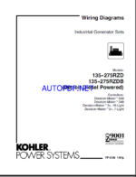 Kohler 135-275RZD, 135-275RZDB Industrial Generator Sets Wiring Diagrams (tp5720)