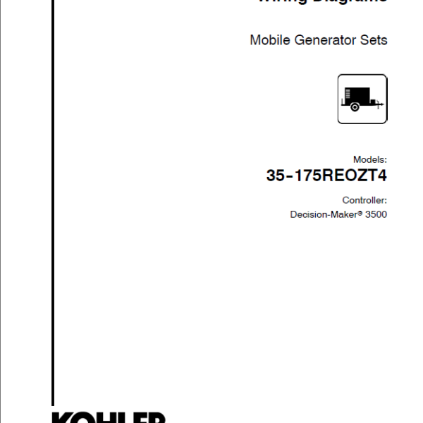 Kohler 35-175REOZT4 Mobile Generator Sets Wiring Diagrams (tp6913)