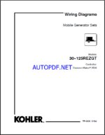 Kohler 30-125REZGT Industrial Generator Sets Wiring Diagrams (tp6936)