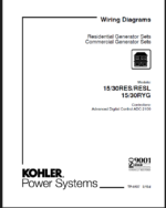 Kohler 15RES, 30RES, 15RESL, 30RESL, 15RYG, 30RYG Industrial Generator Sets Wiring Diagrams (tp6437)