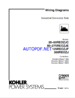 Kohler 20-60REOZJC, 80-275REOZJE, 125REOZJF, 300REOZJ Industrial Generator Sets Wiring Diagrams (tp6697)