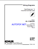 Kohler 20-170ROZK Industrial Generator Sets Wiring Diagrams (tp6042)