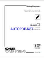 Kohler 20–2000 kW Industrial Generator Sets Wiring Diagrams (tp5851)