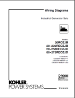 Kohler 20ROZJB, 20REOZJB, 230REOZJB, 20REOZJC, 250REOZJC, 80REOZJD, 275REOZJD Industrial Generator Sets Wiring Diagrams (tp6146)