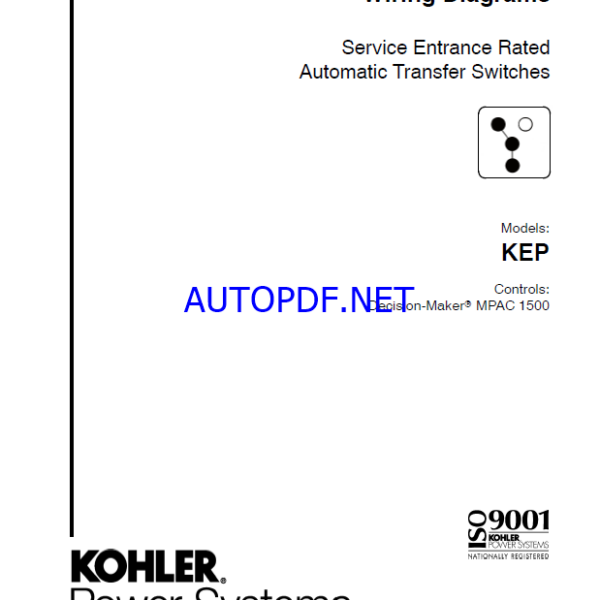 Kohler KEP Service Entrance Rated Automatic Transfer Switches Wiring Diagrams (tp6919)