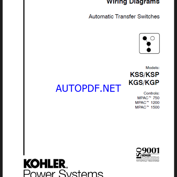 Kohler KSS, KSP KGS, KGP Automatic Transfer Switches Wiring Diagrams (tp6918)