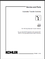 Kohler RXT Automatic Transfer Switches Service and Parts Manual (TP-6808 1218C)