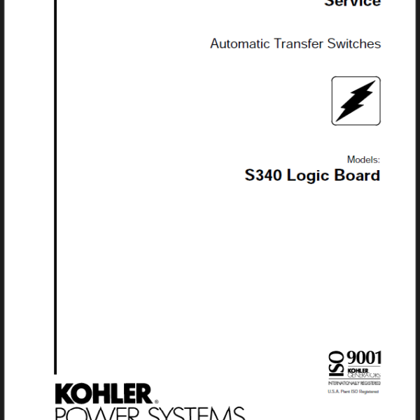 Kohler S340 Logic Board Automatic Transfer Switches Service Manual (tp5612)