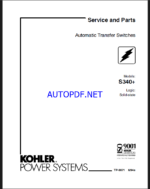 Kohler S340+ Automatic Transfer Switches Service and Parts Manual (tp5671)
