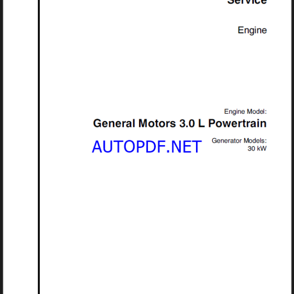 Kohler General Motors 3.0 L Powertrain Engine Service Manual (tp6165)