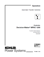 Kohler MPAC 1200 Decision-Maker Automatic Transfer Switches Operation Manual (tp6866)