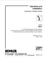 Kohler RDT Switches Operation and Installation Manual (tp6345)