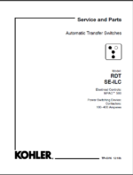 Kohler RDT, SE-ILC Automatic Transfer Switches Service and Parts Manual (TP-6346 1218B)