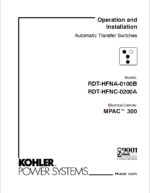 ohler RDT-HFNA-0100B, RDT-HFNC-0200A Automatic Transfer Switches Operation and Installation Manual (tp6539)