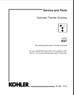 Kohler RXT Automatic Transfer Switches Service and Parts Manual (TP-6808 1218C)