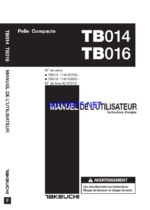 Takeuchi OPERATORS MANUAL TB014-T016 AC4F013 (FRENCH)