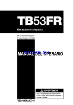 Takeuchi OPERATORS MANUAL TB53FR AJ1S000 SN 15810675- (SPANISH)