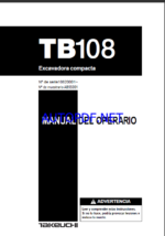 Takeuchi OPERATORS MANUAL TB108 AB5S001 SN 10820001- (SPANISH)