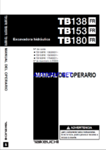Takeuchi OPERATORS MANUAL TB138FR-153-180 AJ3S000 (SPANISH)