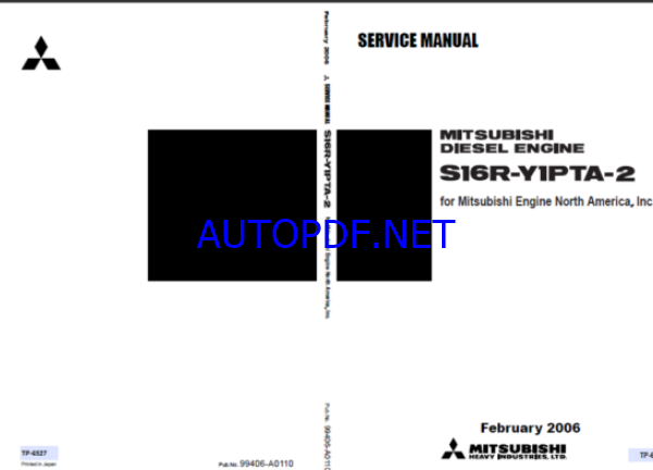 Mitsubishi S16R-Y1PTA-2 Diesel Engine Service Manual
