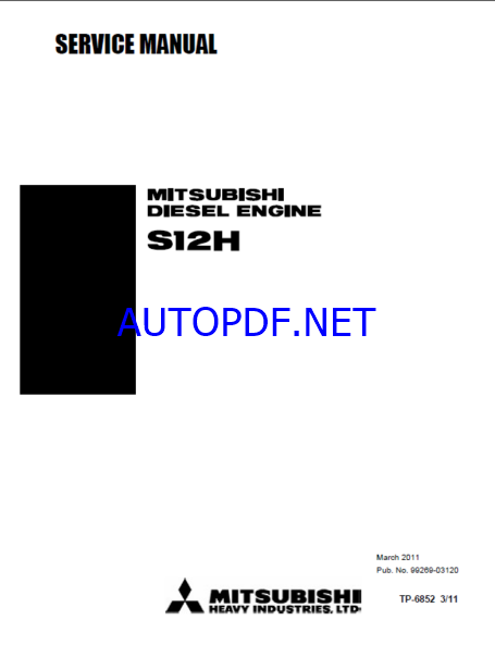 Mitsubishi S12H Diesel Engine Service Manual (tp6852)