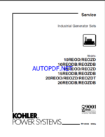Kohler 10REOD,REOZD,10REODB,REOZDB,15REOD,REOZD,15REODB,REOZDB,20REOD,REOZD,REOZDT,20REODB,REOZDB Industrial Generator Sets Service Manual (tp6394)