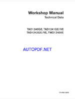 Kohler TAD1240GE, TAD1241GE-VE, TAD1242GE-VE, TWD1240VE Workshop Manual (tp6763)