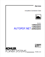 Kohler 10REOZDC, 15REOZDC, 20REOZDC Industrial Generator Sets Service Manual (tp6794)
