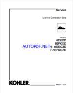 Kohler 6EKOD, 5EFKOD, 9-11EKOZD, 7-9EFKOZD Marine Service Manual (tp6774)