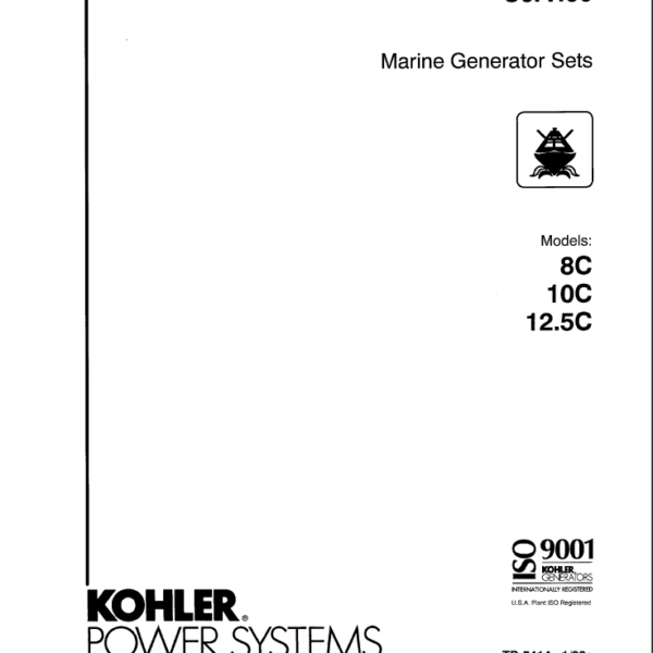 Kohler 8C, 10C, 12.5C Marine Service Manual (tp5414)