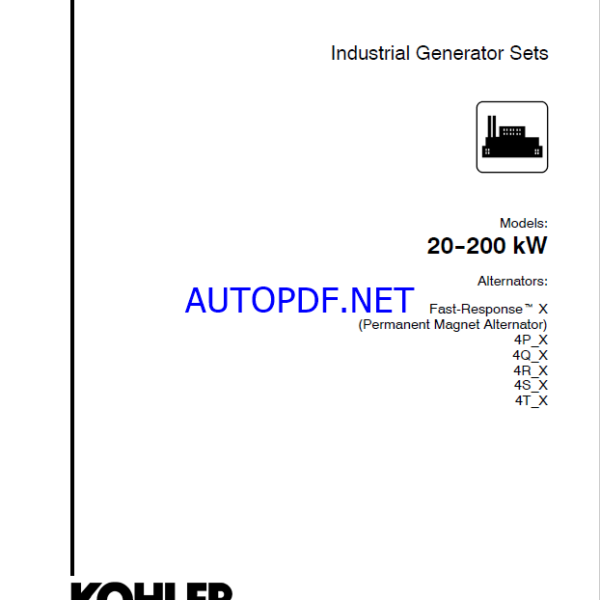 Kohler 20-200 kW Industrial Generator Sets Service Manual (tp6783)