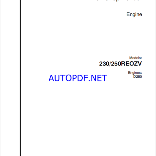 Kohler 230, 250REOZV Engine Workshop Manual (tp6205)