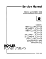 Kohler 13.5CCOZ, 11CCFOZ, 14CCOZ, 11.5CCFOZ, 18.5CCOZ, 15CCFOZ, 18CCFOZ, 20CCOZ, 17.5CCFOZ, 21CCOZ, 16.5CCFOZ, 24CCOZ, 20CCFOZ Marine Service Manual (tp5630)