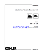 Kohler 30-175 kW Industrial and Towable Generator Sets Service Manual (tp6929)