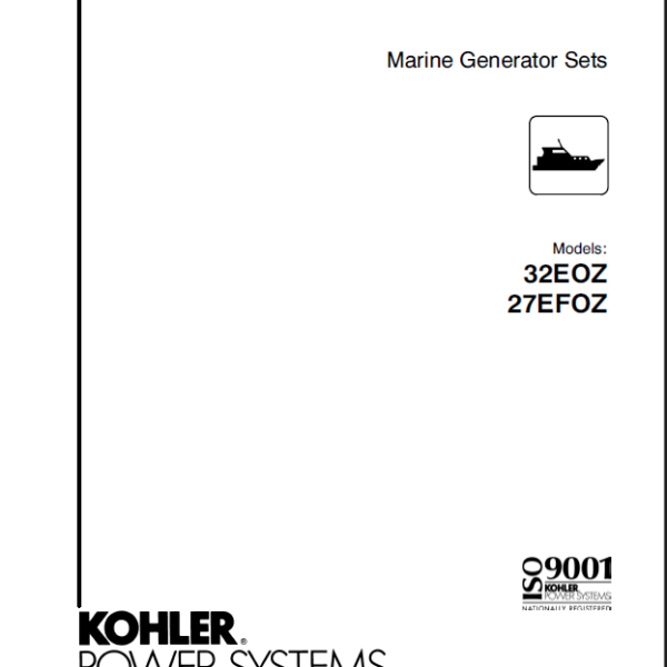 Kohler 32EOZ, 27EFOZ Marine Service Manual (tp5936)
