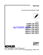 Kohler COM5 (36 VDC), COM5 (48 VDC), COM5 (96 VDC), Alpha 5 (36 VDC), Alpha 5 (48 VDC), Alpha 5 (96 VDC) Commercial Generator Sets Service Manual (tp6092)