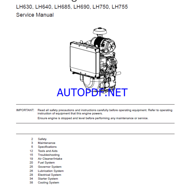 Kohler LH630, LH640, LH685, LH690, LH750, LH755 Service Manual (66_690_01)