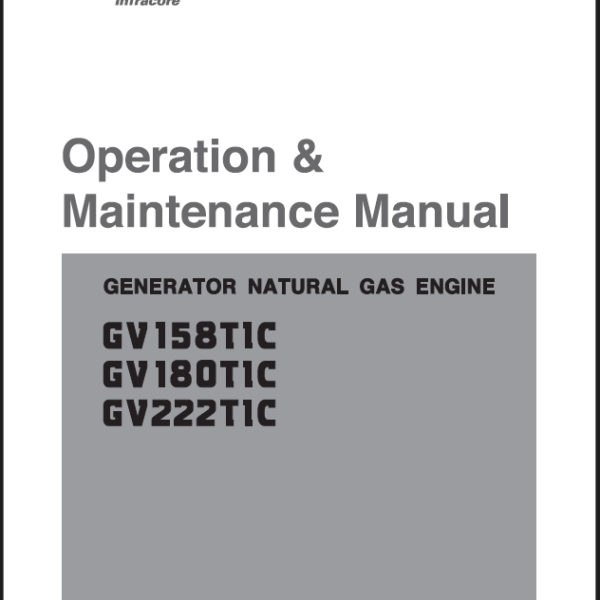 Doosan GV158TIC, GV180TIC, GV222TIC Generator Natural Gas Engine Operation and Maintenance Manual (tp6838)