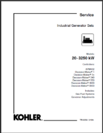 Kohler 20-3250 kW Industrial Generator Sets Service Manual (TP6356)