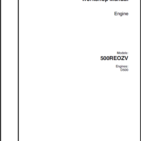 Kohler 500REOZV Engine Workshop Manual (tp6207)