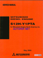 Mitsubishi S12H-Y1PTA Diesel Engine Service Manual (TP6525)